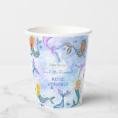 Reumaïde kattenzeemeermin waterverf verjaardag papieren bekers (Voorkant)