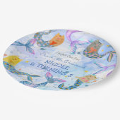 Reumaïde kattenzeemeermin waterverf verjaardag papieren bordje (Gekanteld)