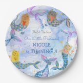 Reumaïde kattenzeemeermin waterverf verjaardag papieren bordje (Voorkant)