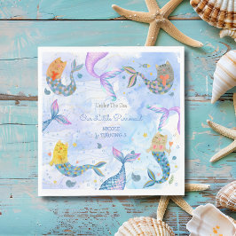 Reumaïde kattenzeemeermin waterverf verjaardag servet