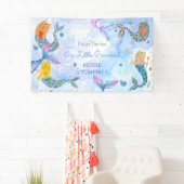 Reumaïde kattenzeemeermin waterverf verjaardag spandoek (Insitu)