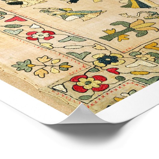 Reumal: vierkante borduurplaat waarop Punjabi dan  Poster (Hoek)