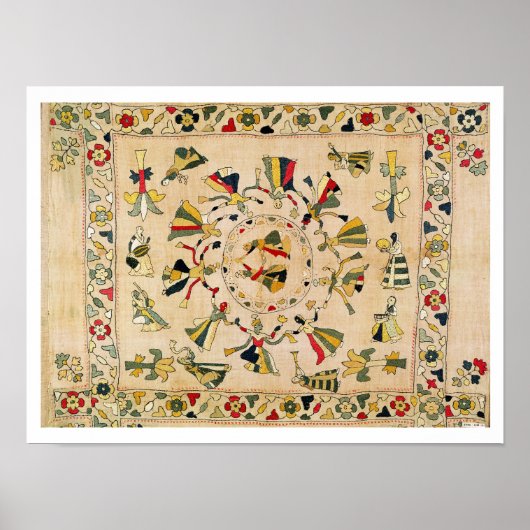 Reumal: vierkante borduurplaat waarop Punjabi dan  Poster (Voorkant)