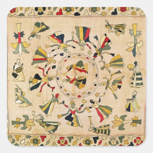 Reumal: vierkante borduurplaat waarop Punjabi dan  Sticker (Voorkant)