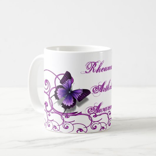 Reumatoïde artritis Bewustheid Boterfly Mok (Voorkant links)