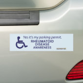 Reumatoïde artritis Bewustheid - Invaliditeit Bumpersticker (Op auto)
