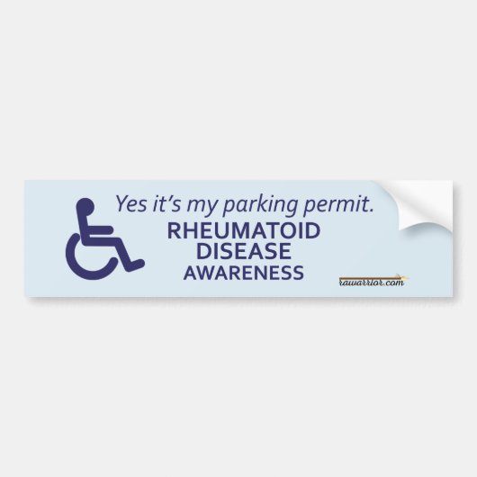 Reumatoïde artritis Bewustheid - Invaliditeit Bumpersticker (Voorkant)