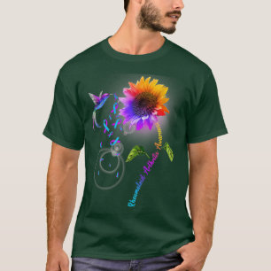 Reumatoïde artritis Bewustheid Zonnebloem Hummingb T-shirt