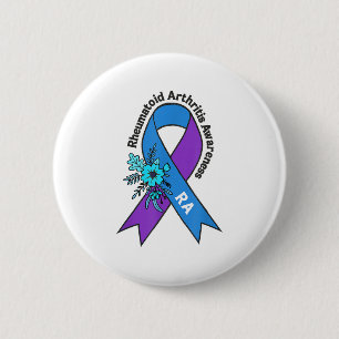 Reumatoïde artritis bewustzijn RA Warrior Survivor Ronde Button 5,7 Cm