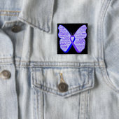 reumatoïde artritis butterfly lint vierkante button 5,1 cm (In situ)