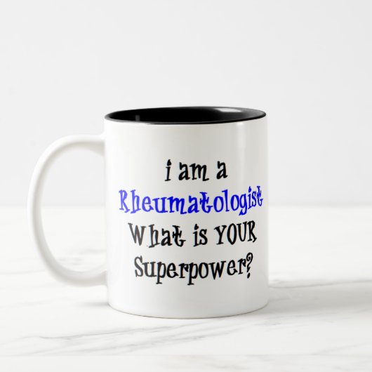 reumatoloog tweekleurige koffiemok (Links)