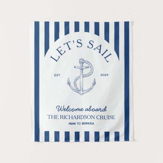 Reünie-banner voor cruisefamilie wandkleed (Voorkant)