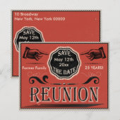 reünie Bewaar de datum Aankondigingskaart (Voorkant / Achterkant)