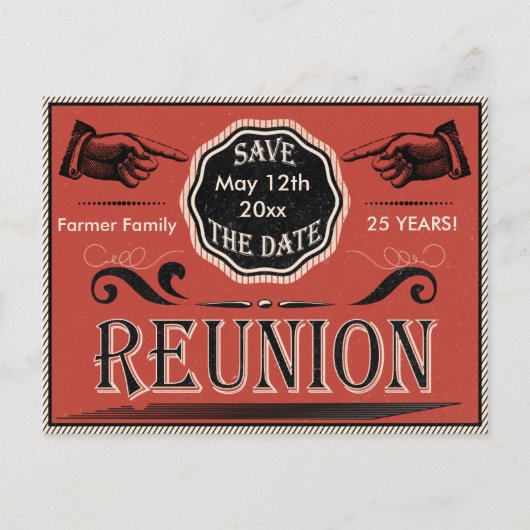  reünie Bewaar de datum Aankondigingskaart (Voorkant)