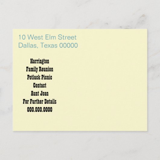 Reünie Bewaar de datum voor de uitnodiging (Achterkant)