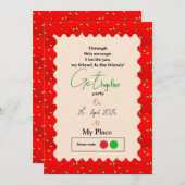 Reünie met aardbei kaart (Voorkant / Achterkant)