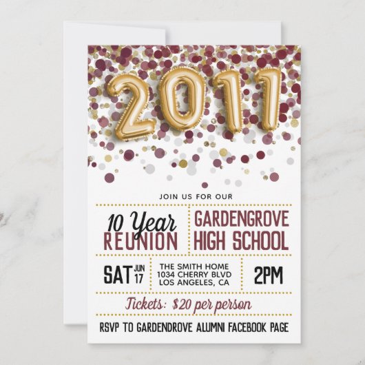 Reünie middelbare school 2011 kaart (Voorkant)