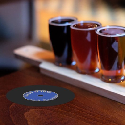 reünie-onderzetters van de klas ronde kartonnen onderzetter