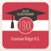 Reünie! Onderzetters voor aangepaste reünie (Voorkant)