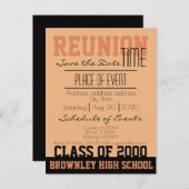 Reünie ontwerp aankondigingskaart (Voorkant / Achterkant)