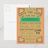 Reünie ontwerp, vintage poster stijl. briefkaart (Voorkant / Achterkant)