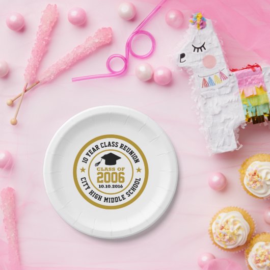 Reünie op de middelbare school, Afstuderen jaar Papieren Bordje (Feest)
