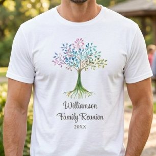 Reünie over aangepaste reeks bomen t-shirt