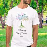 Reünie over aangepaste reeks bomen t-shirt<br><div class="desc">Dit unieke Family Reunion T-shirt is versierd met een waterverf stamboom en stijlvolle scripttypografie. Gemakkelijk aan te passen. Als we creëer ons kunstwerk zullen je dit exacte afbeelding van andere ontwerpers niet vinden. Originele Waterverf © Michele Davies.</div>