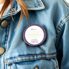 Reünie Paars Goud Elegante Hallo Ronde Button 6,0 Cm