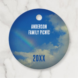 Reünie Regenboog Kleurrijke Jaarlijkse Familie Pic Bedankjes Labels