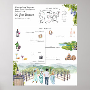Reünie Reisplan Schema Welkom Poster