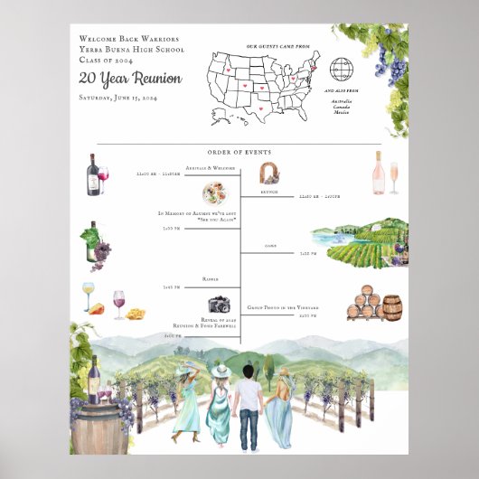 Reünie Reisplan Schema Welkom Poster (Voorkant)