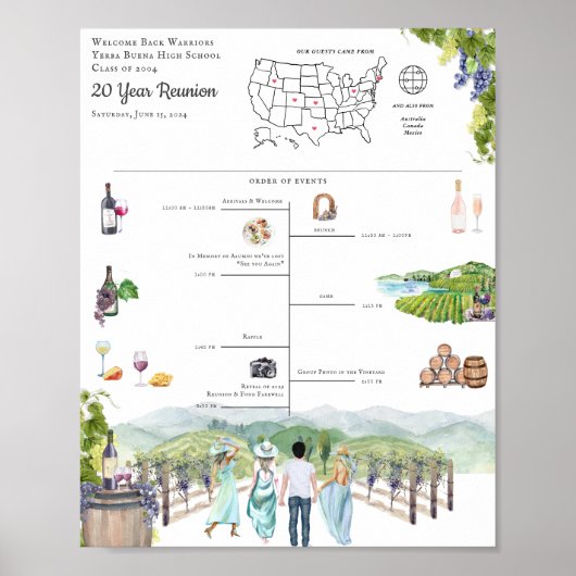Reünie Reisplan Schema Welkom Poster (Voorkant)