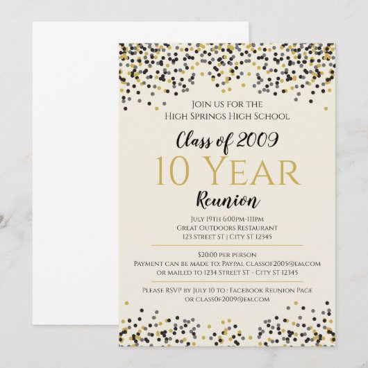 reünie uitnodigen kaart (Voorkant / Achterkant)