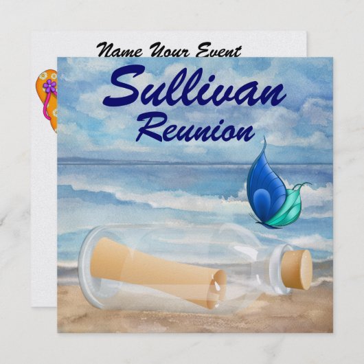 Reünie - Uitnodiging Strand - SRF (Voorkant / Achterkant)