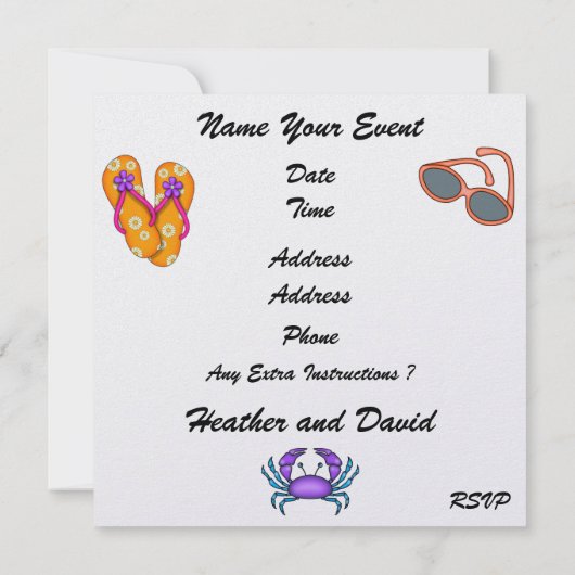 Reünie - Uitnodiging Strand - SRF (Achterkant)