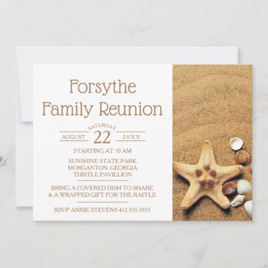 Reünie van de familie Starfish en Seashells Kaart (Voorkant)