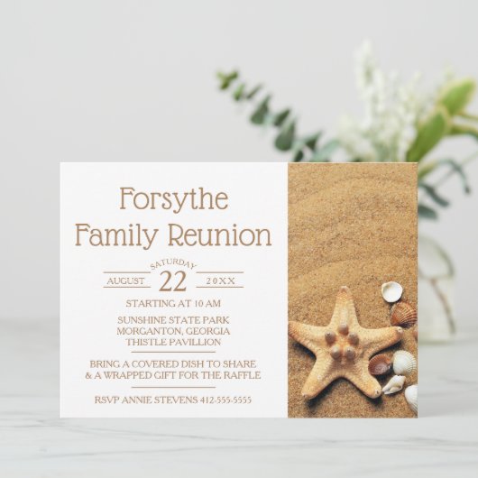 Reünie van de familie Starfish en Seashells Kaart (Staand voorkant)