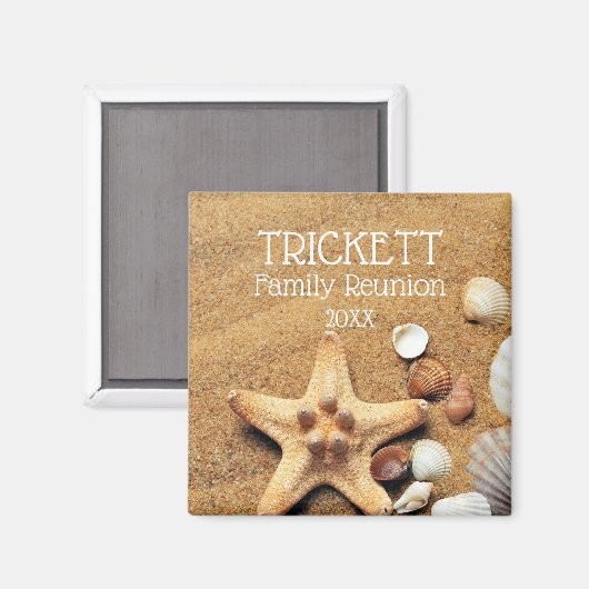 Reünie van de familie Starfish en Seashells Magneet (Voorkant / Achterkant)