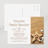 Reünie van de familie Starfish en Seashells Uitnodiging Briefkaart (Voorkant / Achterkant)