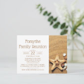 Reünie van de familie Starfish en Seashells Uitnodiging Briefkaart (Staand voorkant)