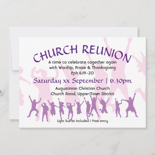 REÜNIE VAN DE KERK Modern  Mauve Kaart (Voorkant)