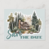 Reünie verzamelen rustieke cabine aankondiging (Voorkant)