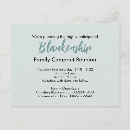 Reünie Viering Waterverf Tentaankondiging Aankondigingskaart (Achterkant)