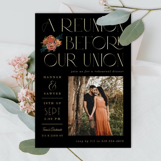 Reünie voor het Union Pre Wedding Event Folie Uitnodiging