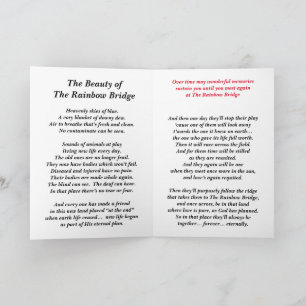 Reunion at the Rainbow Bridge Folded Card 5" x 7" Kaart