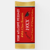 Reunion Banner van de rode, gouden, witte en zwart (Verticaal)