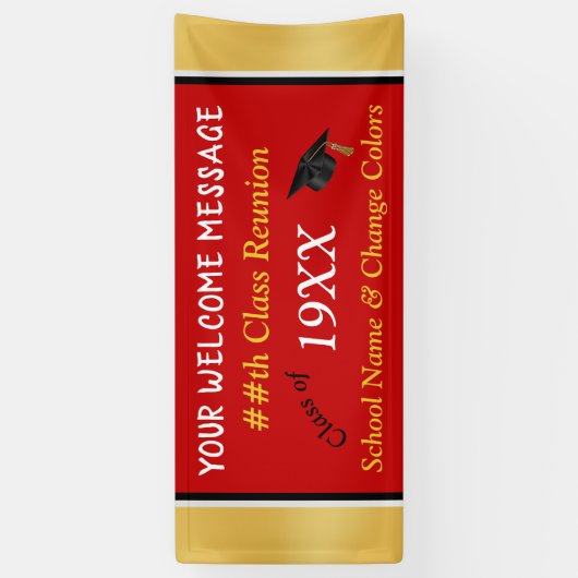 Reunion Banner van de rode, gouden, witte en zwart (Verticaal)