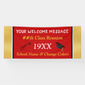 Reunion Banner van de rode, gouden, witte en zwart (Horizontaal)