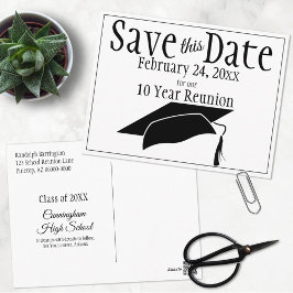 Reunion Class Save the Date Black Gradup Briefkaart